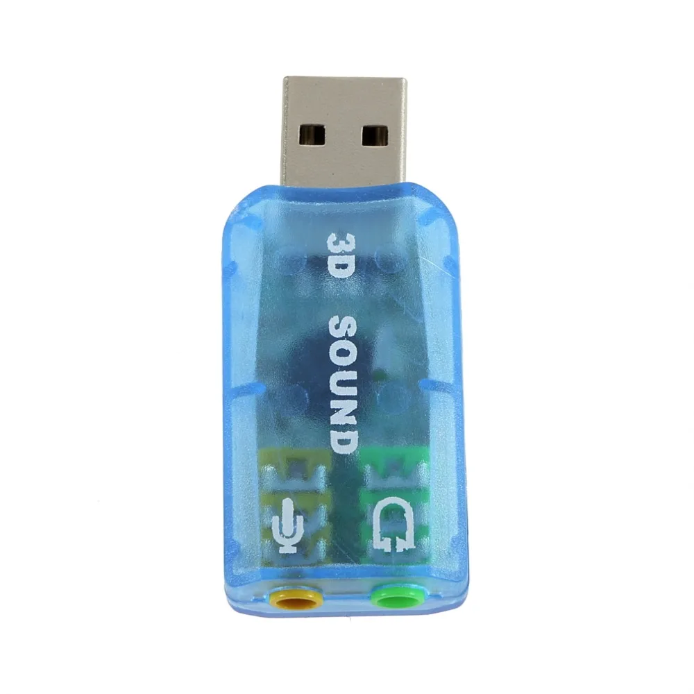 3D адаптер для аудиокарты USB 1 микрофона/динамика объемный звук 7 канала ноутбука