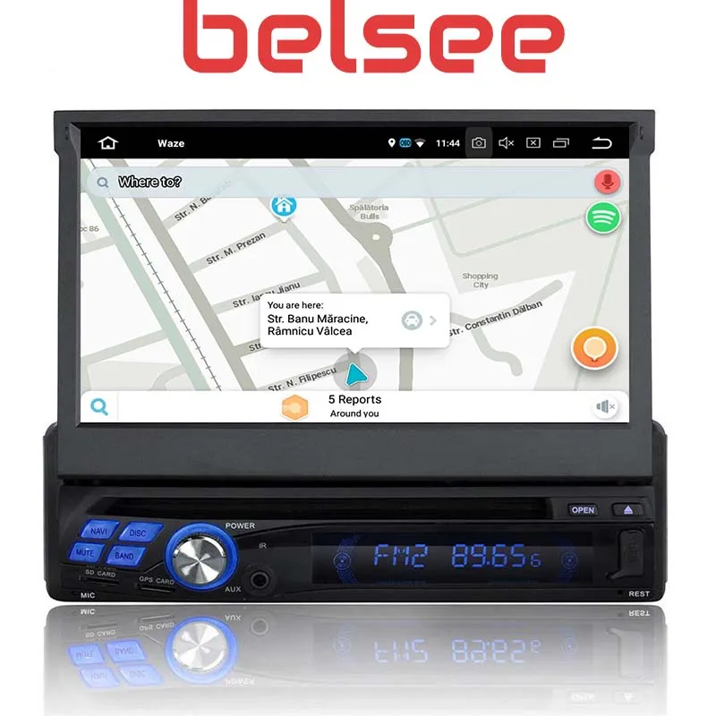 Belsee One 1 Din " Android 9,0 флип Автомобильный GPS Стерео Радио мультимедийный плеер с сенсорным экраном DAB+ Ram 4G Rom 64GB DSP головное устройство