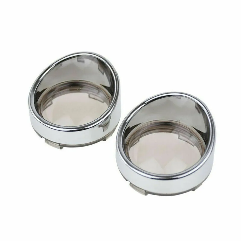 

2.25" Newest Visor-Style Turn Signal Light Bezels Tint Smoke Lens For Harley