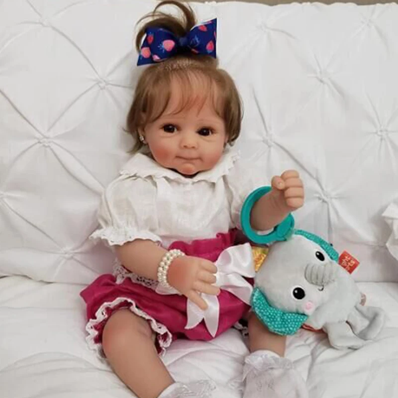 

20 inch Girl baby doll bebe reborn sweet face reborn toddler alive silicone doll soft touch children toys gift