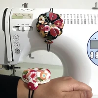 pumpkin ball shaped needle pin cushion wrist pincushion wrist strap stitch needlework sewing pin mat diy craft sewing supplies