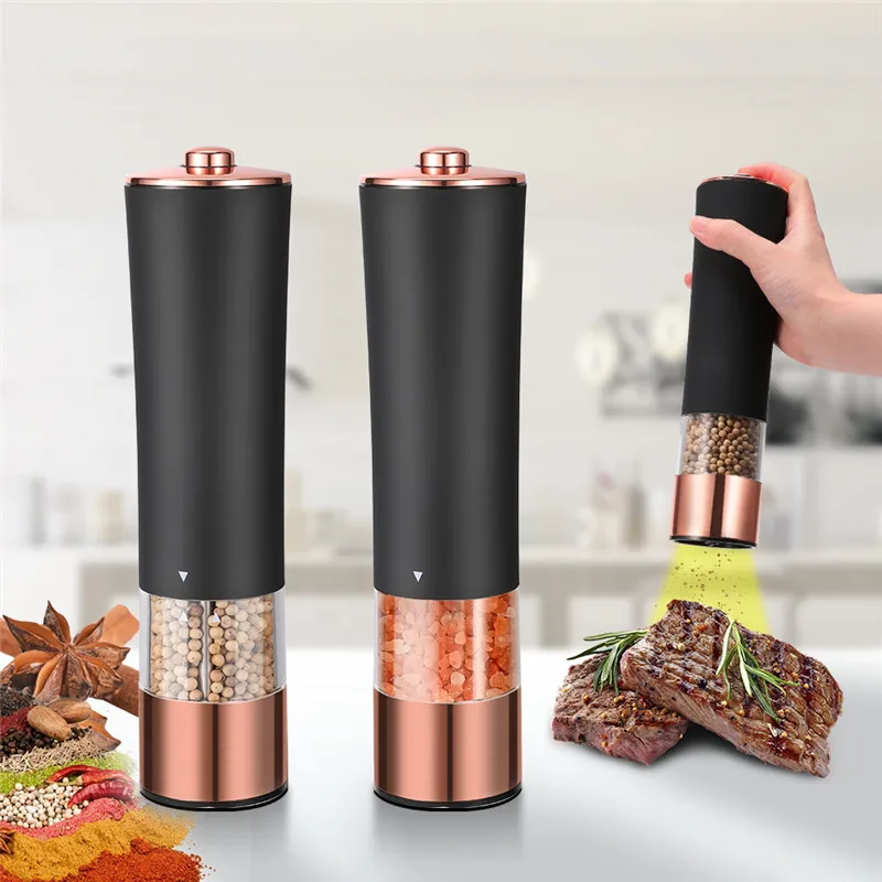 

Salt Pepper Grinder Electric Spice Mill Battery Powered Adjustable Coarseness Automatic Pepper Mill Kitchen BBQ Seasoning Tools