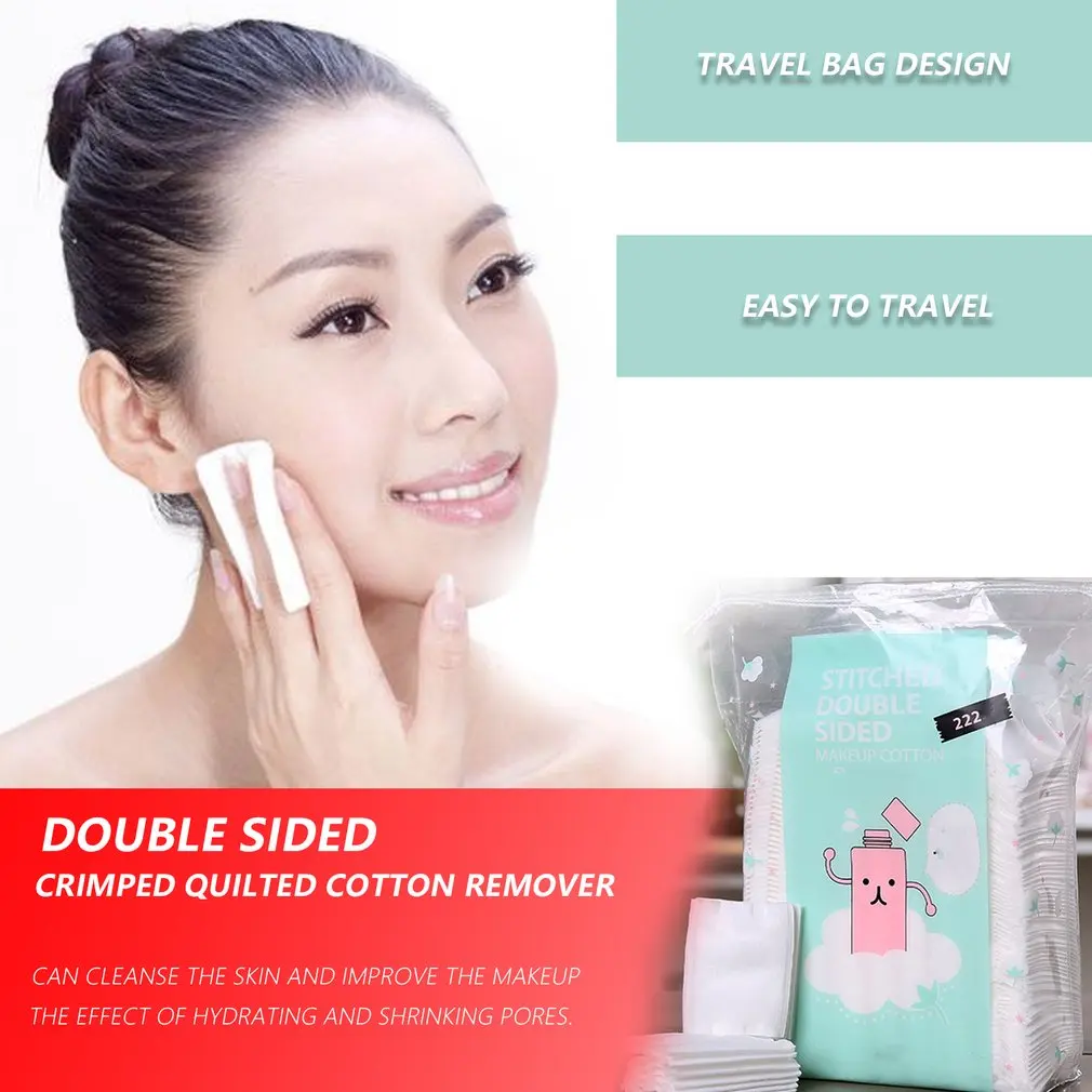 

222pcs Double Side 3 Layer Makeup Cotton Pads Sealed Cotton Puff Nail Art Travel Package Cosmetic Remove Cotton Pads