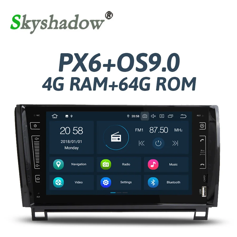 Ips PX6 Android 9 0 4G + 64G Автомобильный dvd-плеер Wifi gps карта RDS радио Bluetooth 4 2 для Toyota Sequoia Tundra
