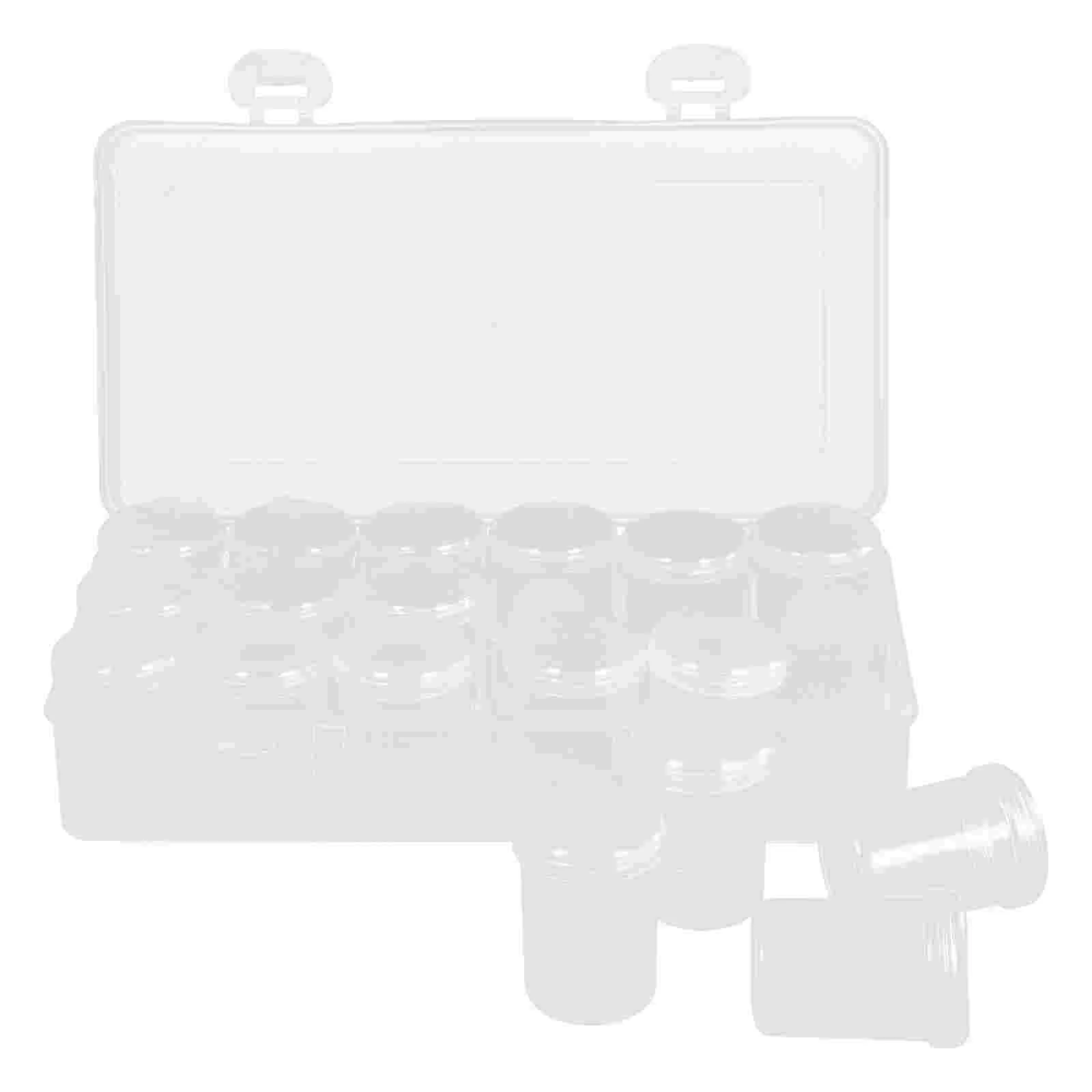 

1 Set Plastic Portable Box with Small Bottles Button Storage Box (Transparent)