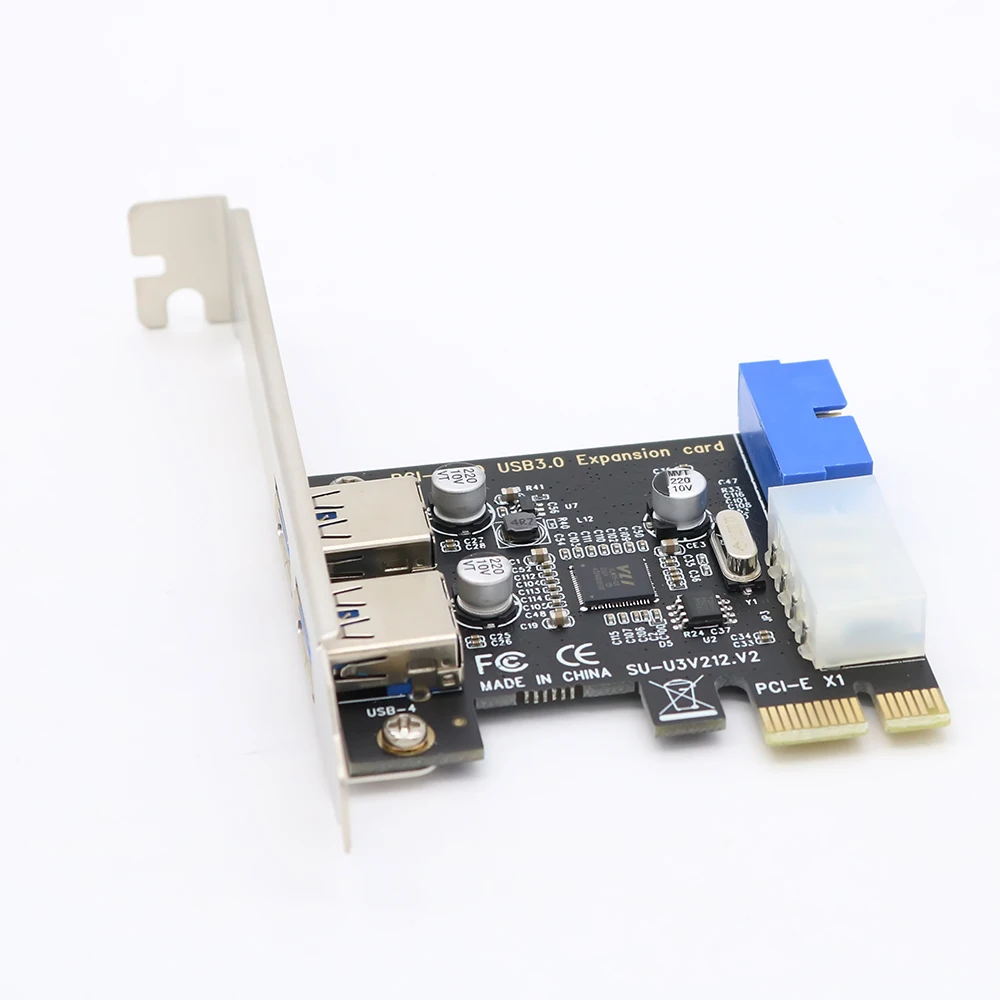 2 портами плата PCI Express USB 3 0 спереди Панель с Управление карта адаптер 4-контактный