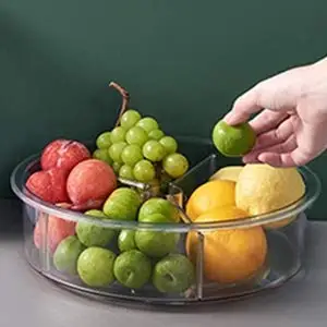 

360 Rotation Cabinet Organizer Storage Spice Drink Cosmetic Storage Rack PET Turntable Storage Container for Kitchen Cabinet,