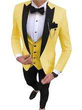 Traje ajustado azul real para hombre, traje de fiesta para novio, traje de boda hecho a medida para novio, de 3 piezas esmoquin, chaqueta + Pantalones + chaleco (2)