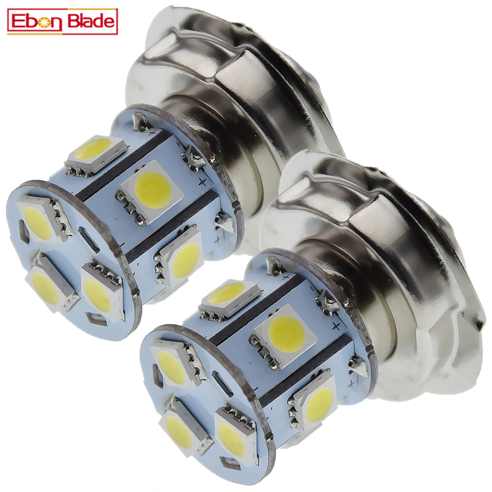 

2 шт. светодиодная фара для мотоцикла P26S лампа 6 В 12 В вольт мотоциклетная фара 5050 9SMD скутер мопед мото велосипед передняя фара