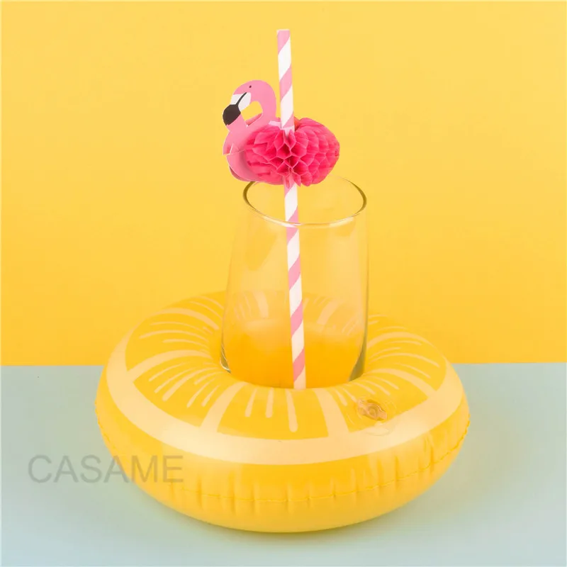 Надувной Держатель для чашки Единорог Фламинго держатель напитков плавающий