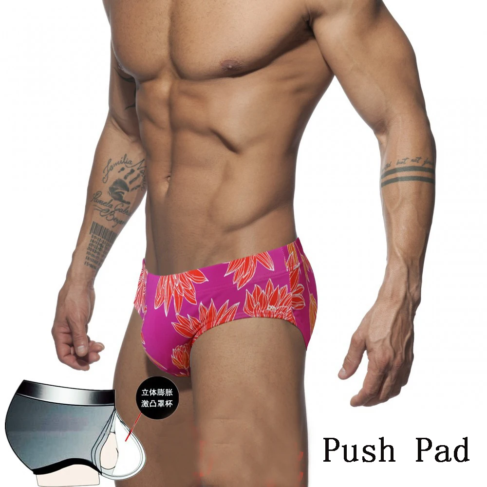 Мужские купальники с принтом шорты пуш ап модный мужской купальник