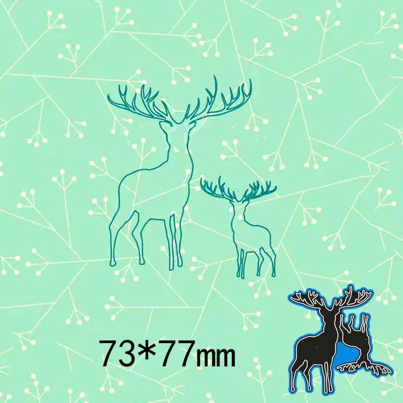 

Metal Cutting Dies 2pcs wapiti frame new for decoration card DIY Scrapbooking stencil Paper Craft Album template Dies 73*77mm