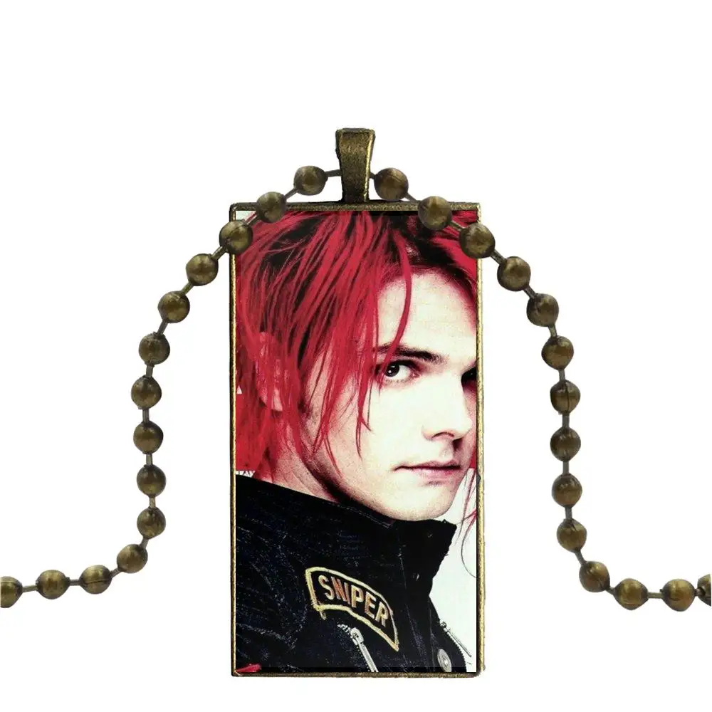 Gerard Way My Chemical Romance Mcr Rock модный стеклянный кабошон кулон прямоугольное ожерелье