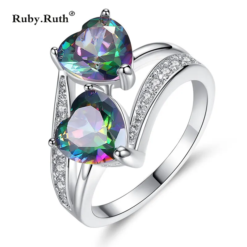 Женское Обручальное кольцо в форме сердца с кристаллами|Обручальные кольца| |