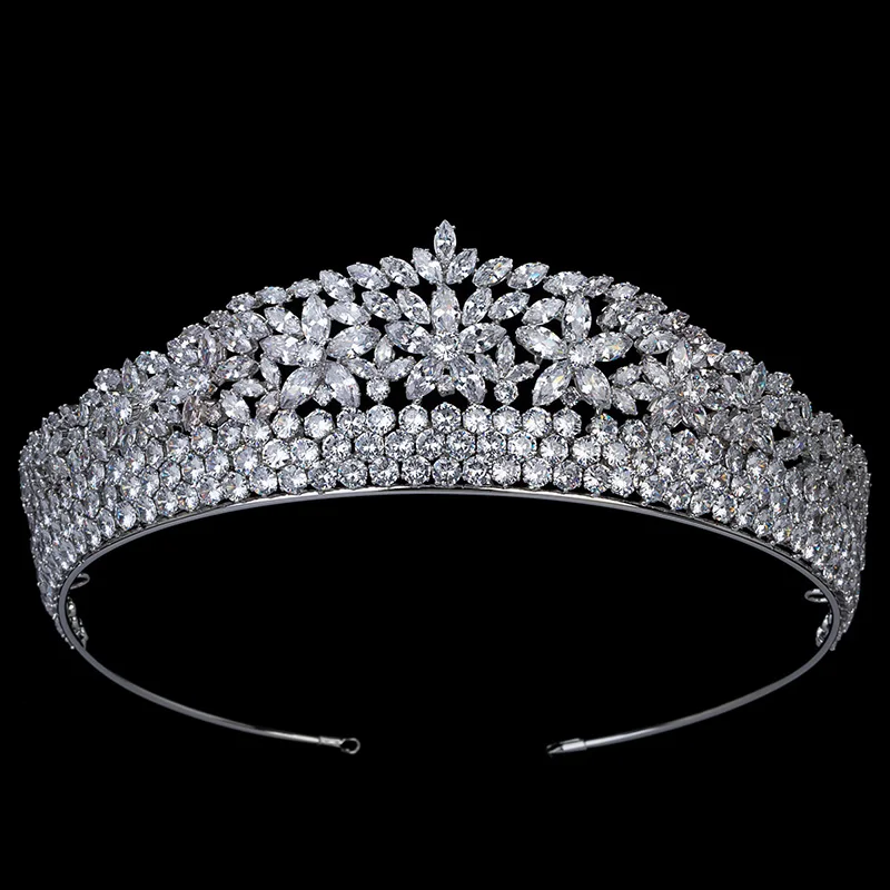 Tiaras and Crown HADIYANA Classic Luxury Hair Jewelry Women Wedding Hair Accessories Cubic Zircon BC4952 Corona Princesa