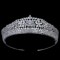 tiaras and crown hadiyana classic luxury hair jewelry women wedding hair accessories cubic zircon bc4952 corona princesa