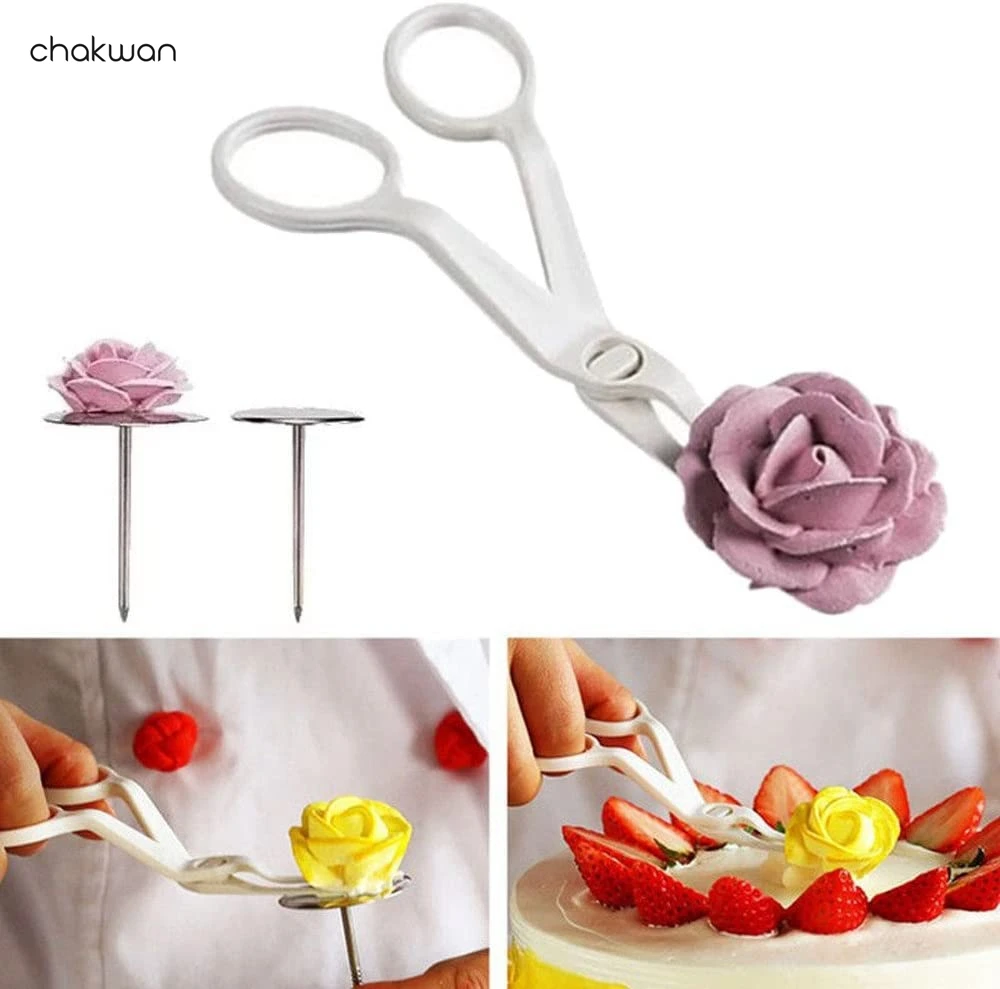Цветочные ножницы для украшения ногтей 2 шт. безопасный податчик крема
