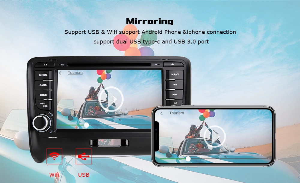 Ips DSP 4GB 64G 2 Din Android 9,0 автомобильный Радио мультимедийный плеер для AUDI TT MK2 8J 2006- gps Навигация DVD головное устройство стерео
