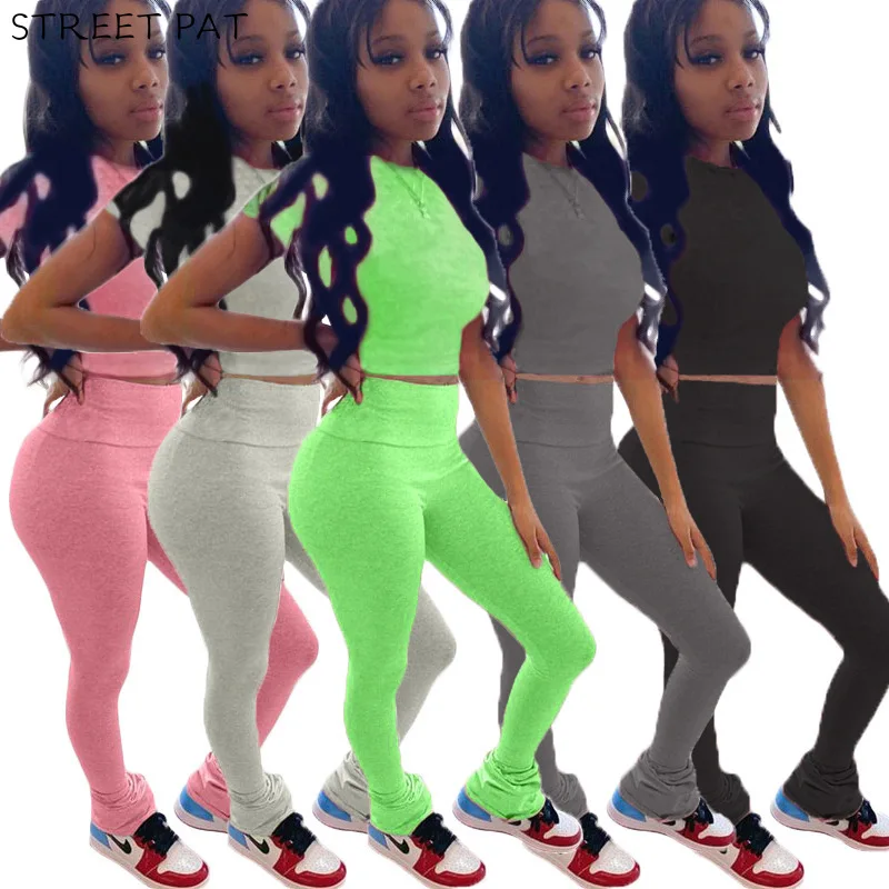 Однотонные леггинсы в комплекте из 2 предметов женский спортивный костюм| |