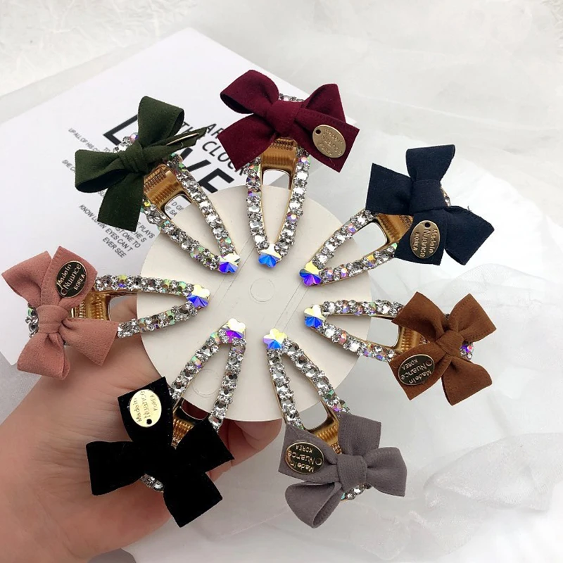 

Waterdrop Hairpins Bow Metal Rhinestone Hair Clip Popular Hairpins Women Hair Barrettes Crystal Hairgrips Hair Accessories