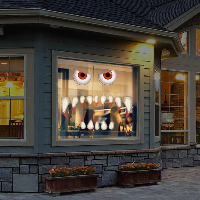 Хэллоуин Монстр ужас глаза клыки наклейка с изображением лапы художественный