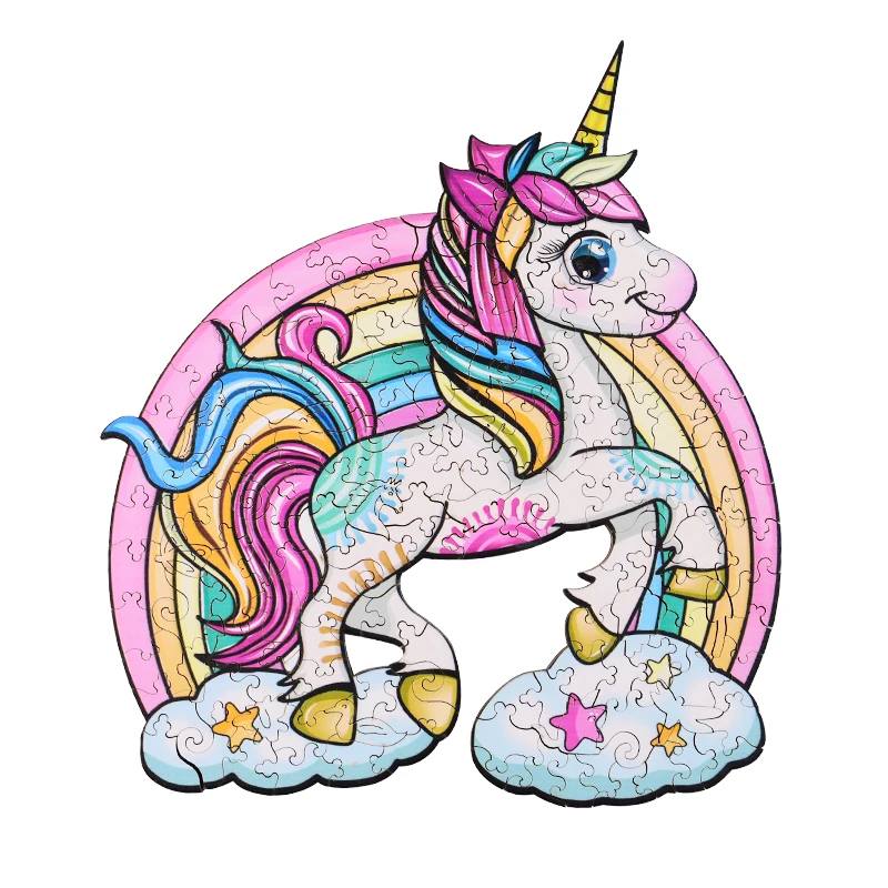 

Adult Wooden Unicorn Puzzle Cute Wood Jagsaw Puzzle Games For Girls Diy Crafts Toys Kawaii Room Accessories Decoration Gifts