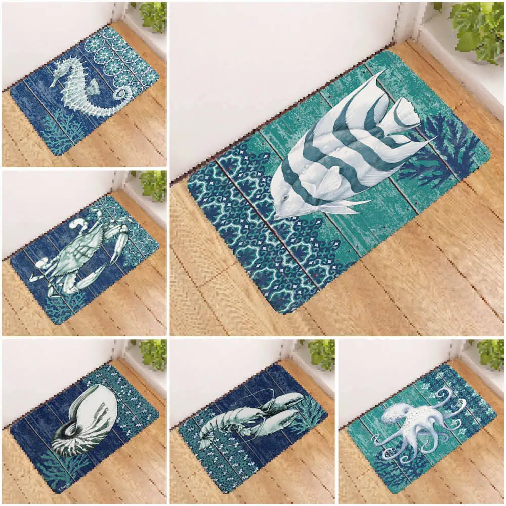 Противоскользящий ковер OIMG для ванной комнаты коврик с 3D принтом морской рыбы
