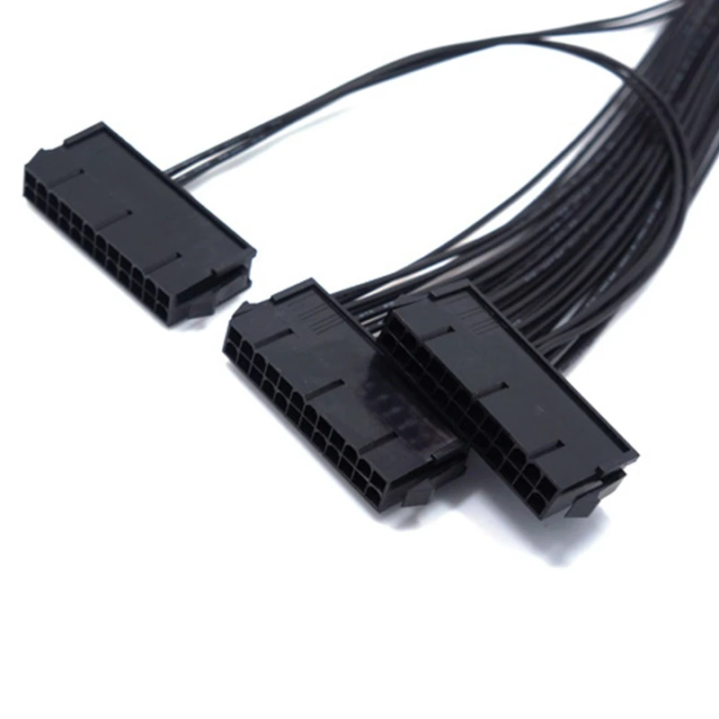 24Pin двойной PSU Мощность кабель-удлинитель для ПК три Питание синхронизация данных