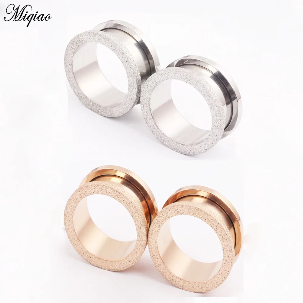 

Miqiao 2pcs 316L Steel Ear Plugs and Tunnels Earlets Screwed Earring Expander 4-20mm Ear Gauges Body Jewelry Piercings