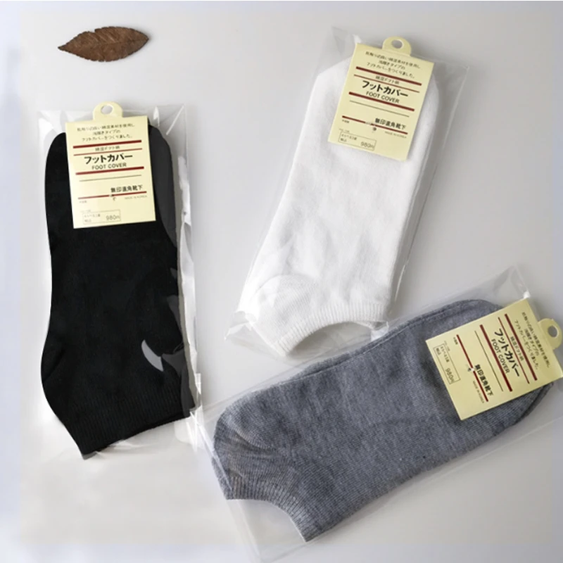 3 пар/лот мужские носки хлопковые черные белые серые до щиколотки летние короткие