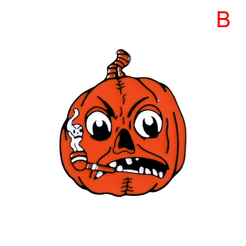 Милая эмалированная брошь на булавке в виде летучих мышей и тыквы стиле