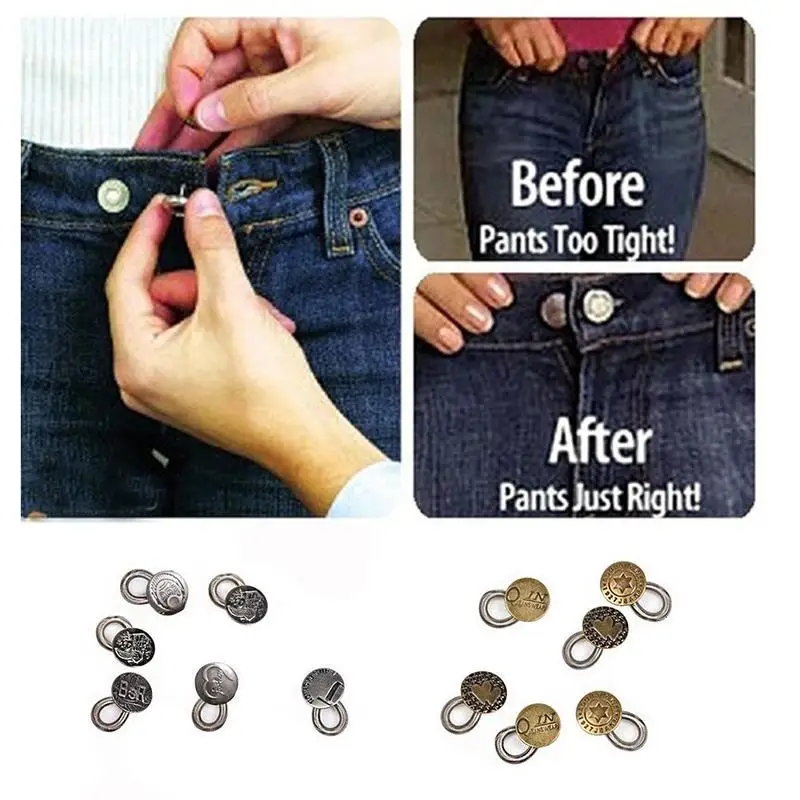 

20mm Jeans Extension Button No Nail Removable Metal Seam Button No Tool Button Button Fat Sharp Pants Mm