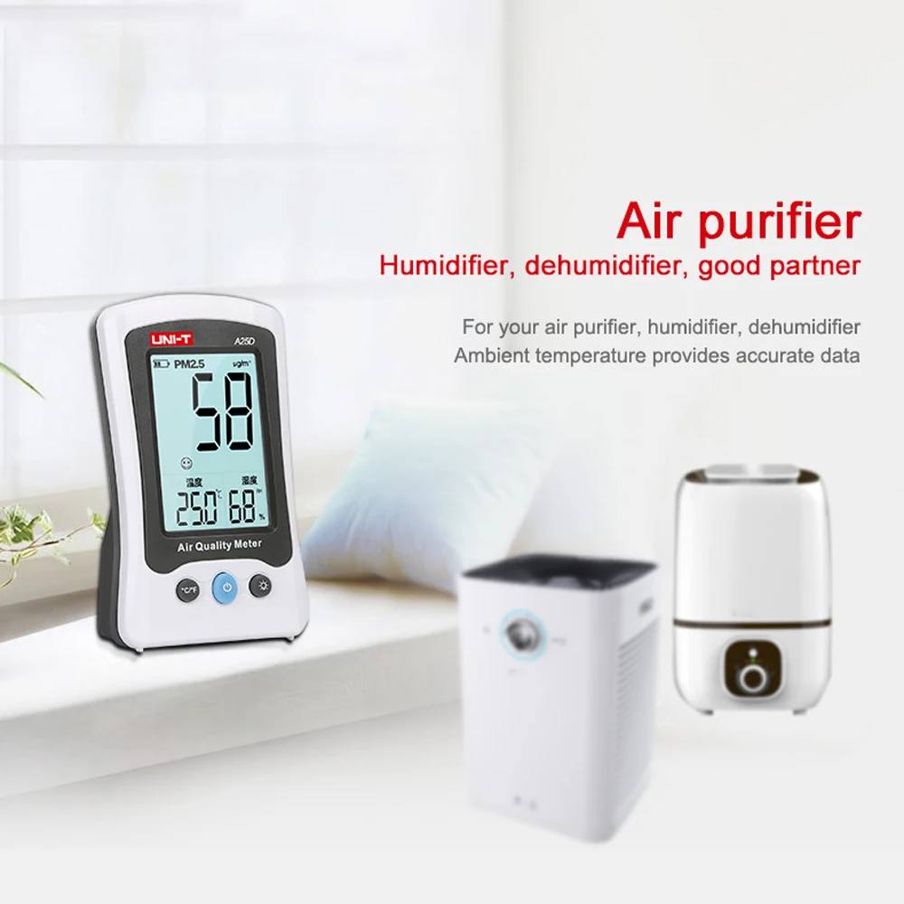 UNI-T A25F Air Quality Detector PM2.5 Monitor Meter Formaldehyde Laser Temperature Humidity Indoor Polymer Battery A25D | Инструменты