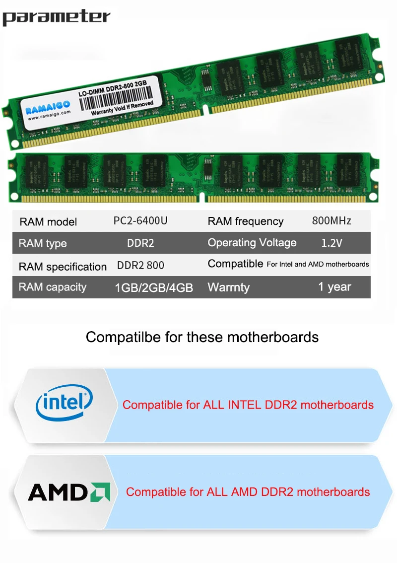DDR2 PC2-6400 800 МГц DDR2 4 ГБ 2 ГБ 8 ГБ ОЗУ Настольный DDR2-800 Udimm 1,8 в CL5 240-Pin небуферизированные модули памяти для настольных ПК без ECC