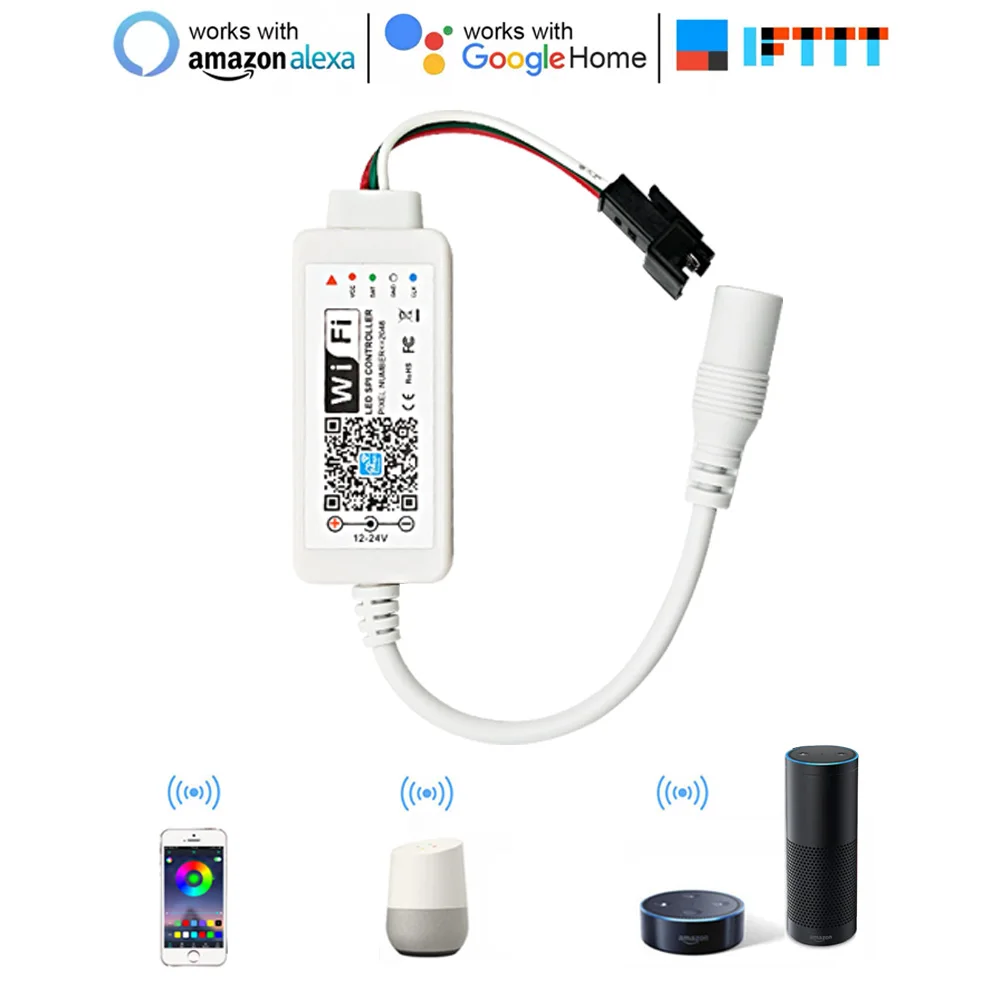 Контроллер Magic Home LED SPI DC12-24V пикселей мини-контроллер Wi-Fi для светодиодной ленты