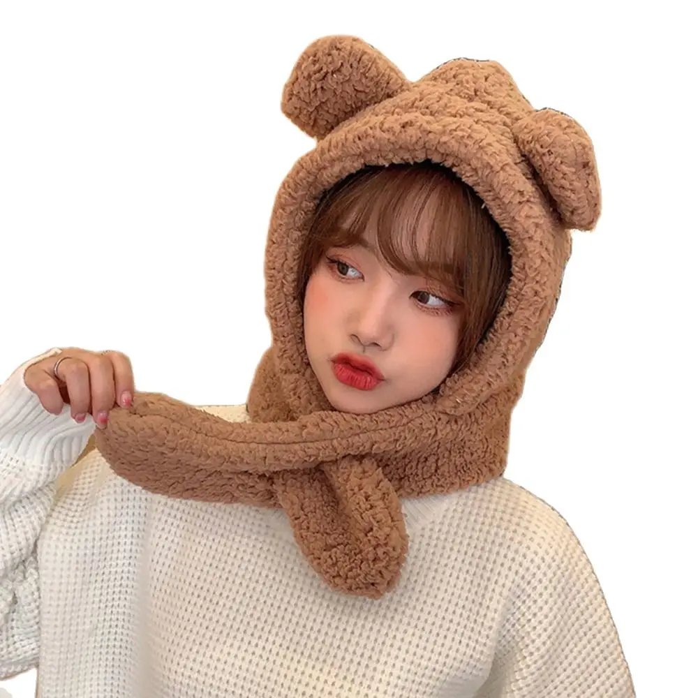 

Mode pretty warm teddy earflap earmuff bear ear winter hats bonnets