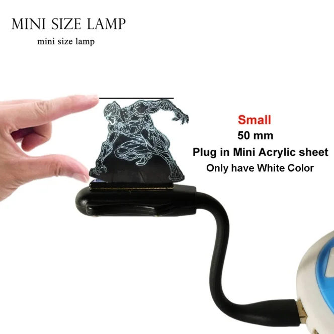 Mini Size USB Lamp Marvel Черная пантера Мстители Прохладный 3D светодиодный ночной Светильник ребенок Настольная лампа 7 цветов для маленьких мальчиков, детская игрушка, рождественские украшения для дома подарок на день рождения - Испускаемый цвет: Mini Size USB Lamp
