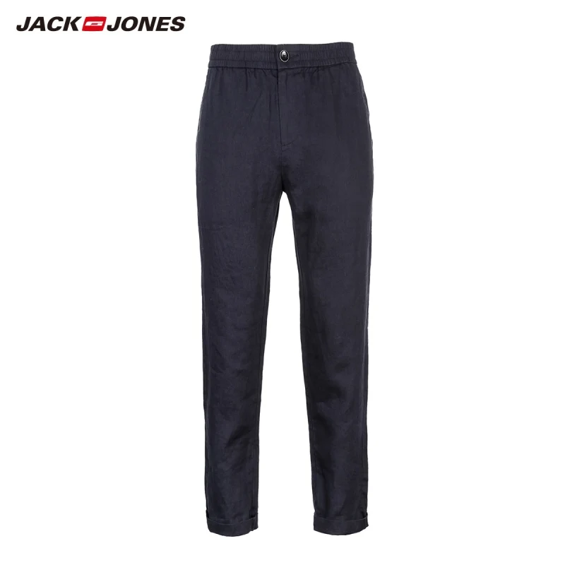 Мужские льняные укороченные брюки JackJones | 219214524 Мужская одежда