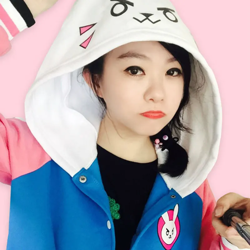 DM COS Новый Аниме Overwatch Косплей свитер пальто DVA Song Hana с капюшоном на молнии для
