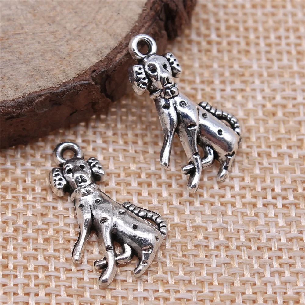 

Wholesale 200pcs/bag 22x12mm Cute Dog Charm For Jewelry Making DIY Jewelry Findings Antique Silver Color Antique Bronze Color