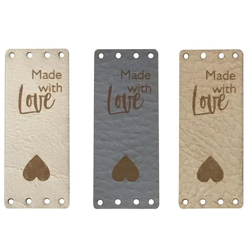 Кожаные этикетки с логотипом бренда на заказ для одежды вязания прямоугольные