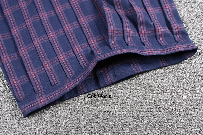 [Фиолетово-красный] женские летние юбки в клетку с высокой талией японском стиле