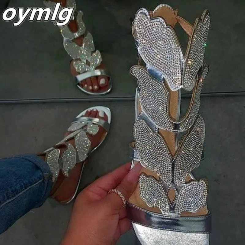 Новинка 2020 стразы женские весенне-летние мягкие Нескользящие сандалии прочные