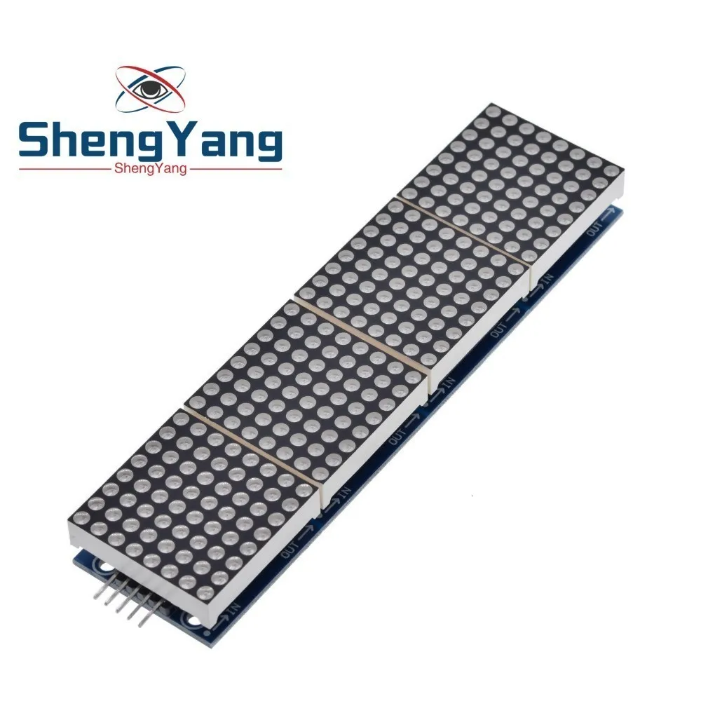 ShengYang 1 шт. MAX7219 матричный модуль для Arduino микроконтроллер 4 в одном дисплее с 5P линии