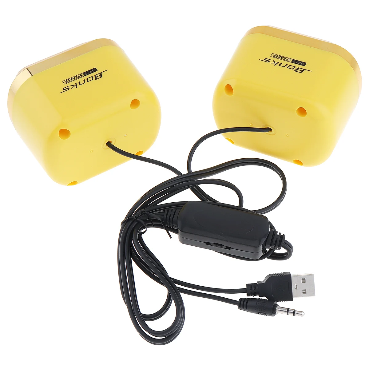 

Bonks DX12 Mini Plating Shell USB2.0 Subwoofer 2-channel Speaker with 3.5mm Stereo Jack/USB Power Plug for Desktop PC Phone