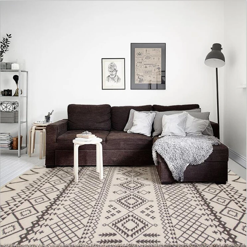 Ковры из чистой шерсти в скандинавском стиле для гостиной спальни детской