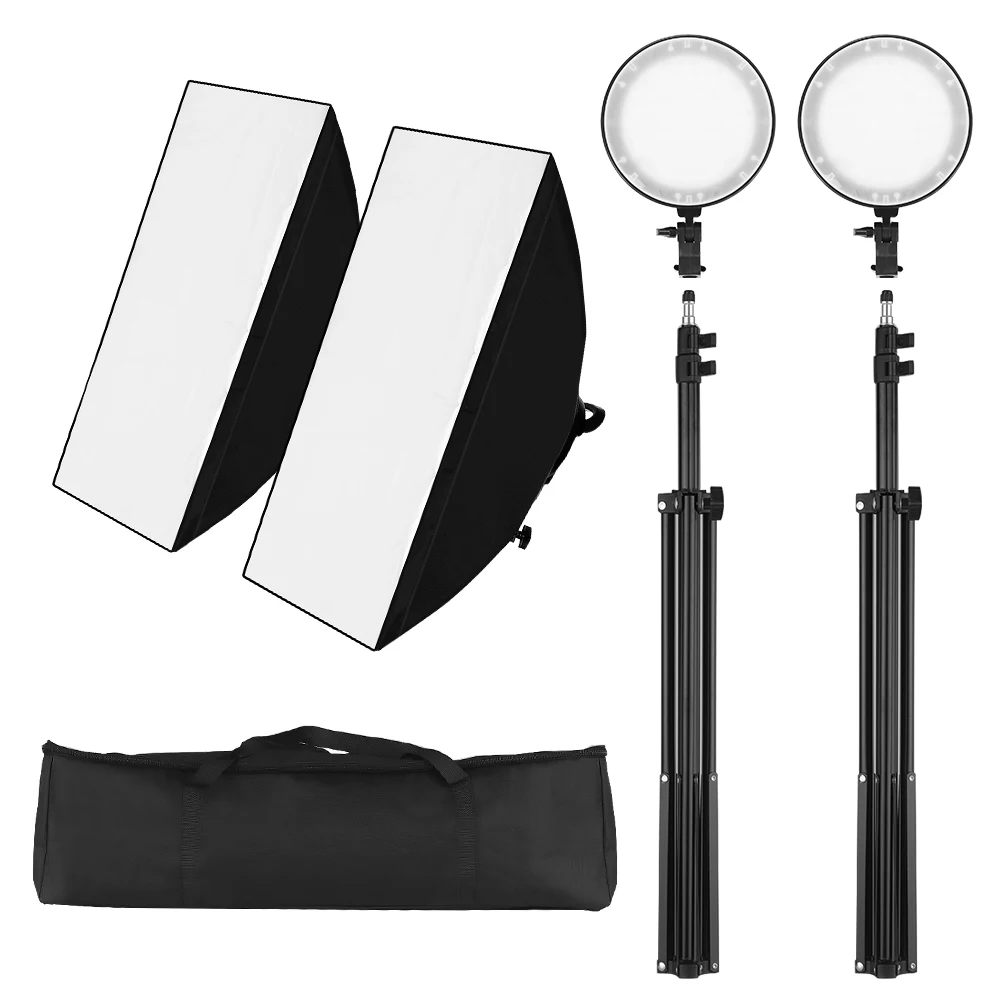 Cz сток из 2 предметов фон для фотосъемки софтбокс светодиодный светильник 50*70 см 45