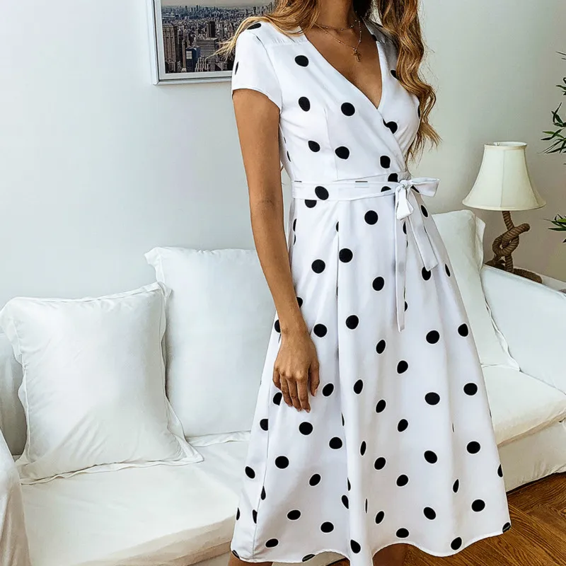 Макси платье женское летнее модное повседневное с v образным вырезом принтом в