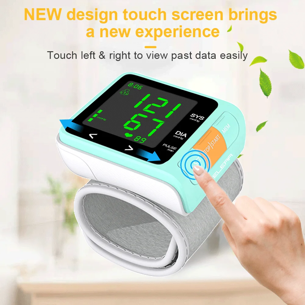 Монитор артериального давления на запястье пульсометр портативный цифровой ЖК