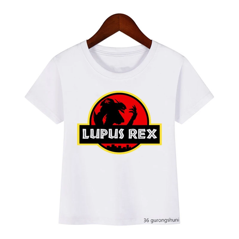 

T-shirt for boys funny Japanese anime cartoon Jurra Lupus Rex printed boy clothes summer kids clothes vogue teen tshirt tops